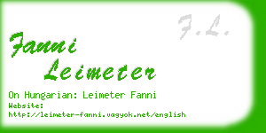 fanni leimeter business card